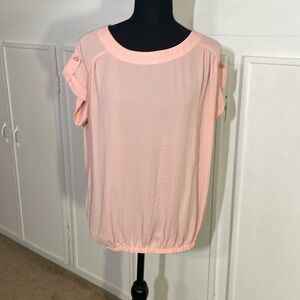 A.N.A. Coral/Pink Short Sleeve Blouse